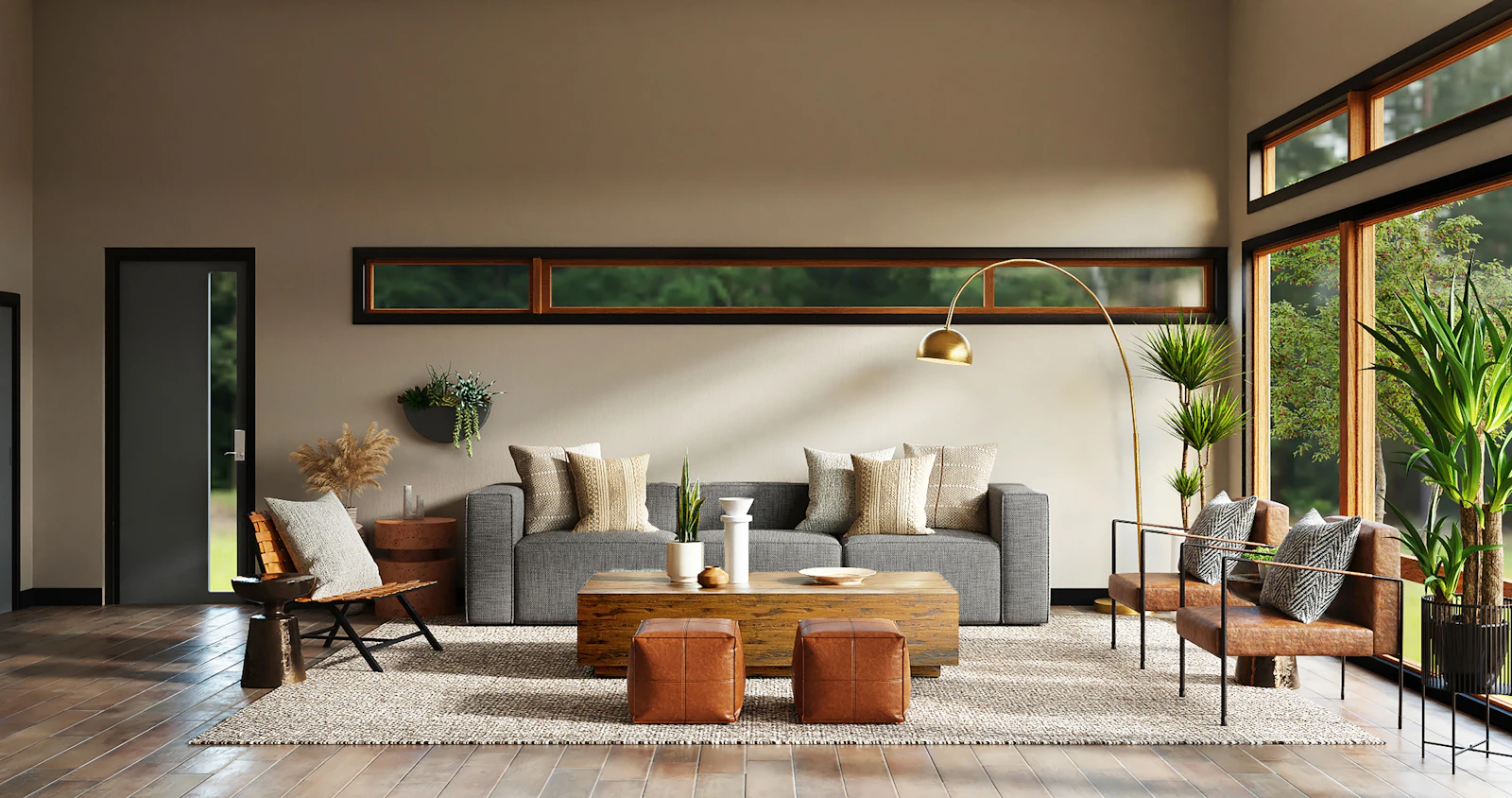 Warm contemporary living room designed by Zamzam Decor in Nairobi