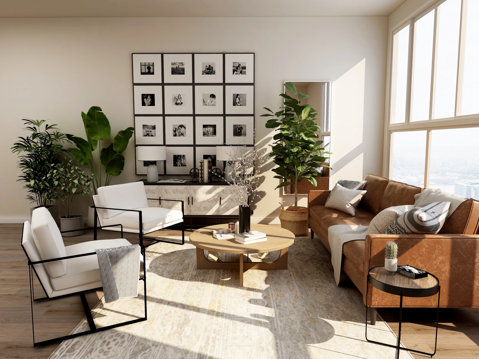 Warm contemporary interior designed by Zamzam Decor